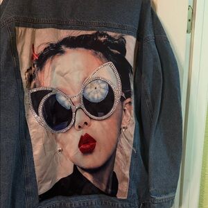 Stylish Denim Jacket with Graphic Print